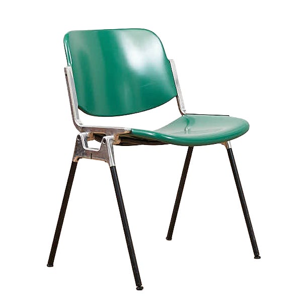 DSC 106 Stacking Chair in Chrome-Plated Tubular Steel by Giancarlo Piretti for Anonima Castelli, 1965 For Sale