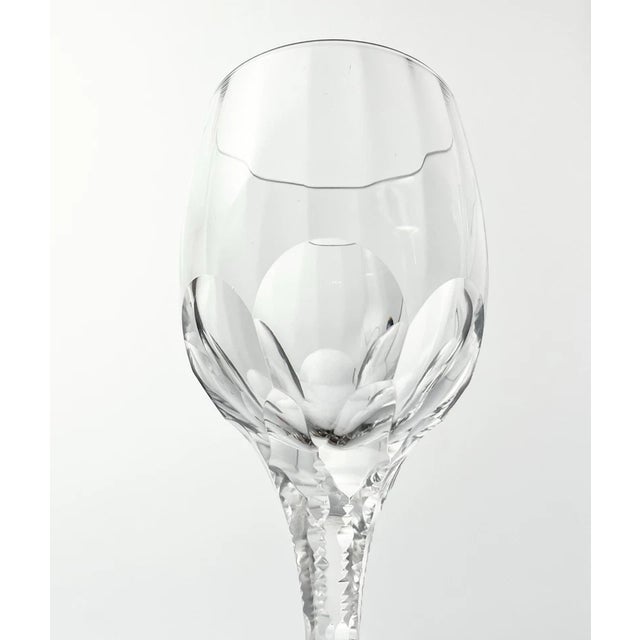 American 1940s Tiffin-Franciscan “Dewey” Set of 5 Crystal Water or Wine Glasses For Sale - Image 3 of 3