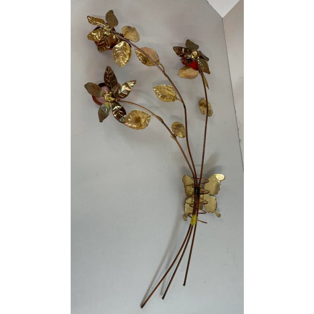 Gold Vintage Metal Brutalist Rose Wall Art For Sale - Image 8 of 9