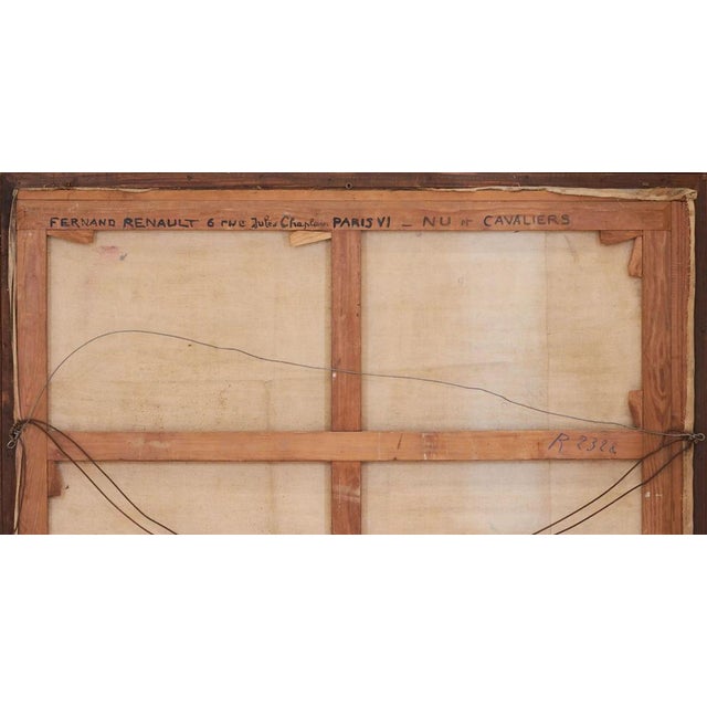 Fernand Albert Renault, Couple in Love Under the Canopy of Trees, Painting, Framed For Sale - Image 7 of 8