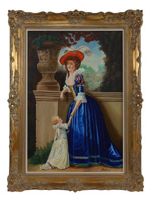 French Artist, Baroque Style Portrait of Madame Louise-Elisabeth of France, 1950s, Oil on Canvas