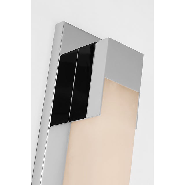 2020s Kelly Wearstler for Visual Comfort Signature Covet 26" Bracketed Bath Light in Polished Nickel with Alabaster For Sale - Image 5 of 8