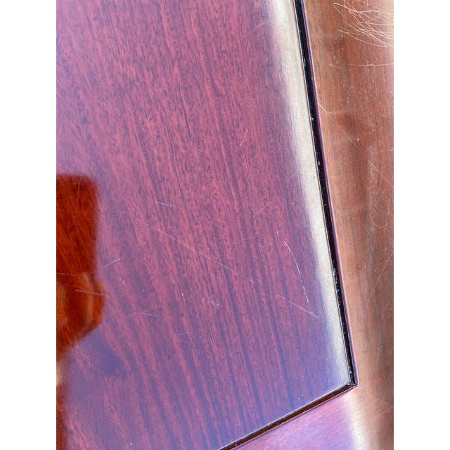 Burgundy 1940s Japanese Lacquer Rosewood Low Tea Coffee Table For Sale - Image 8 of 10