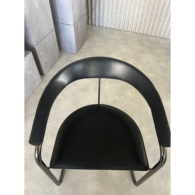Black Leather Chairs from Arrben, Set of 3 For Sale - Image 8 of 10