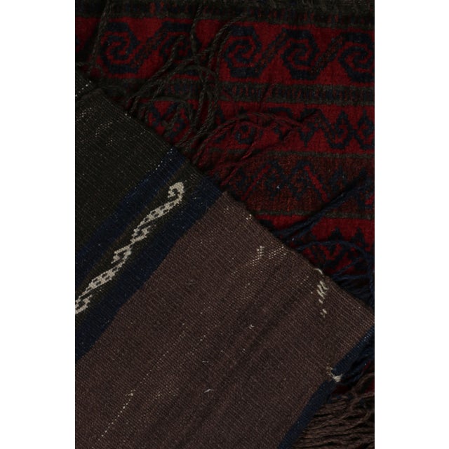 Brown 1950s Vintage Baluch Persian Rug in Brown, Red & Blue Patterns by Rug & Kilim For Sale - Image 8 of 8