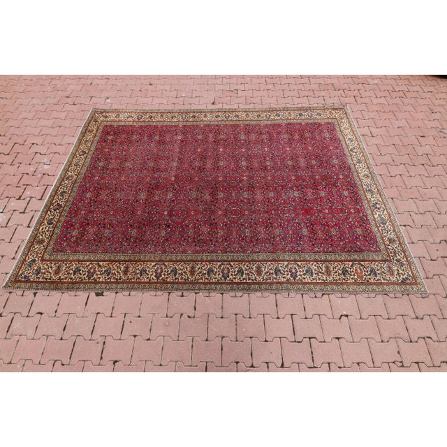 1970s Turkish Red High Quality Area Rug For Sale - Image 4 of 13