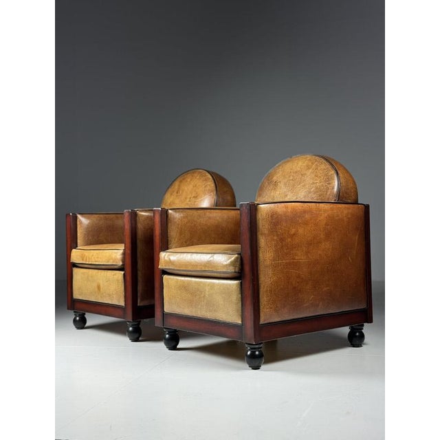 Art Deco Club Chairs in Sheepskin, Set of 2 For Sale - Image 3 of 18