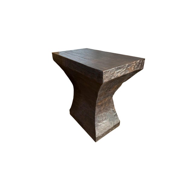 Solid Teak Wood Console Table Espresso Finish Modern Organic For Sale - Image 6 of 6