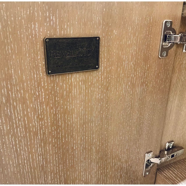 Revelation Organic Modern Cerused Oak Finished Trapezoid Cabinet For Sale - Image 9 of 9