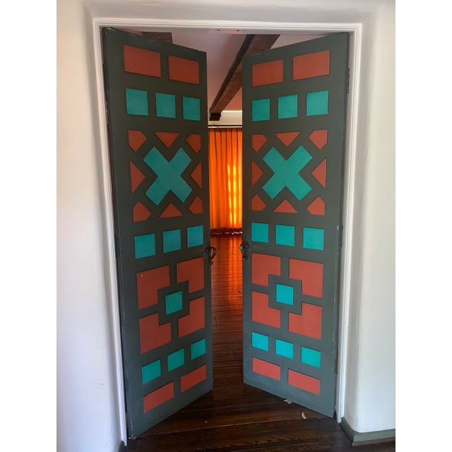 1920 Spanish Revival French Doors With Patterned Detail For Sale - Image 9 of 10
