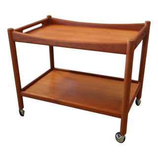 AT-45 Serving Trolley in Teak by Hans J. Wegner for Andreas Tuck, Denmark, 1960s For Sale