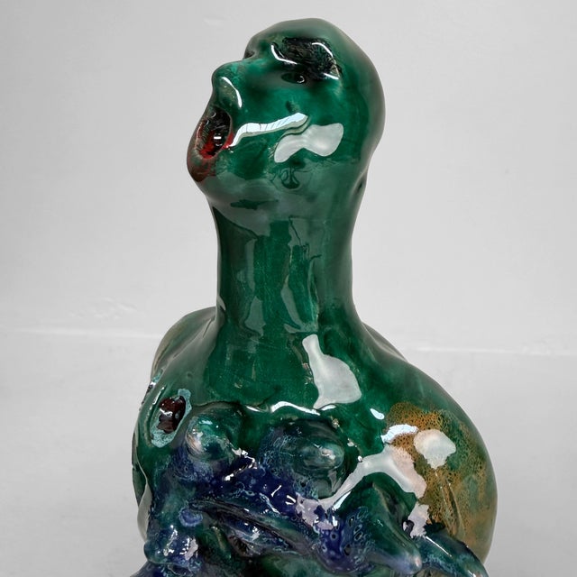 A tall and sculptural ceramic object from seminara in calabria, made by gennaro condurso. a handmade and unique piece, of...