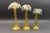 Mid 20th Century Mid 20th Century Signed Murano Italy Gold Fleck Glass Palm Tree Candlestick Candleholders- Set of 3 For Sale - Image 5 of 9