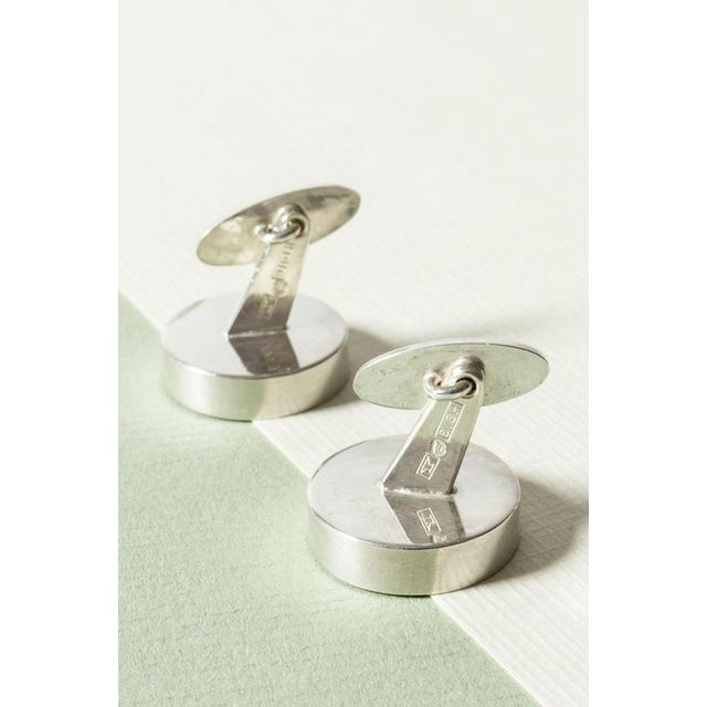 1960s Silver and Spectrolite Cufflinks from Elis Kauppi, 1966, Set of 2 For Sale - Image 5 of 7