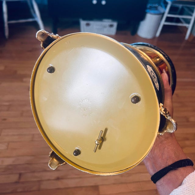 1940s Mid-Century Italian Reuge Ballerina Leather Lipstick Musical Carousel Music Box For Sale - Image 10 of 10