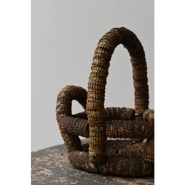 Vintage Folk Art Bottle Cap Sculptural Basket, Circa 1930s-40s For Sale - Image 4 of 15
