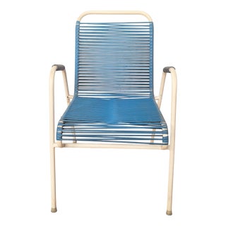 Vintage Blue Spaghetti Armchair, 1970s For Sale
