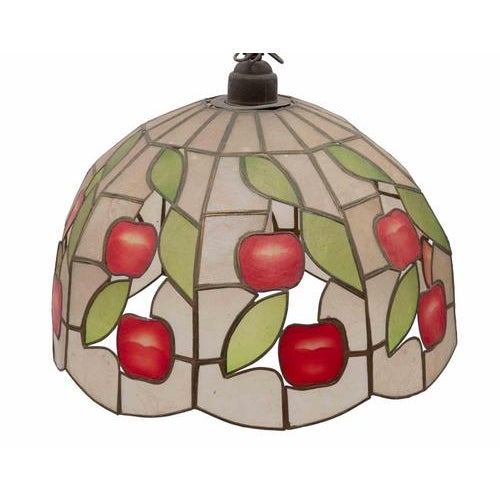 Tiffany Revival Stained Glass Pendant Chandelier, Italy, 1960s For Sale - Image 4 of 5