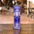 Mid-Century Czech Cobalt Cut-to-Clear Crystal Vase For Sale - Image 4 of 9