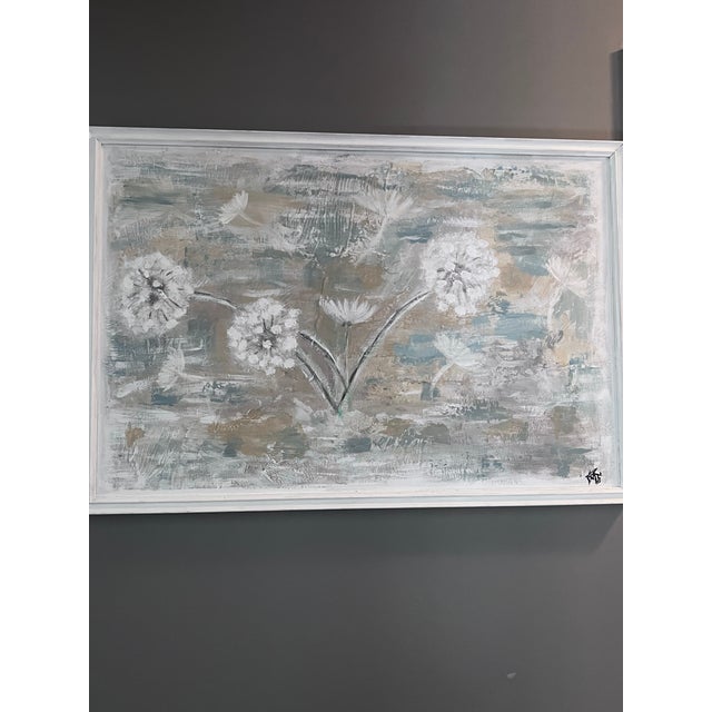 Contemporary 2020's "Dandelion Dreams" Contemporary Textured Mixed Media Painting Brandy Rubio For Sale - Image 3 of 3