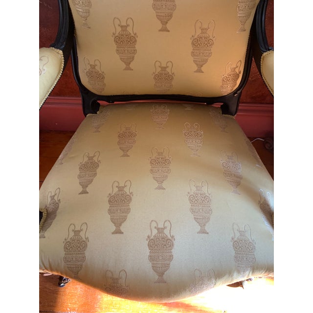 Wood Antique Upholstered Louis XV Armchairs - a Pair For Sale - Image 7 of 11