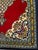Vintage Qum Area Rug, Hand-Knotted Wool, Geometric Medallion Pattern, 3x5, Red & Navy For Sale - Image 14 of 18