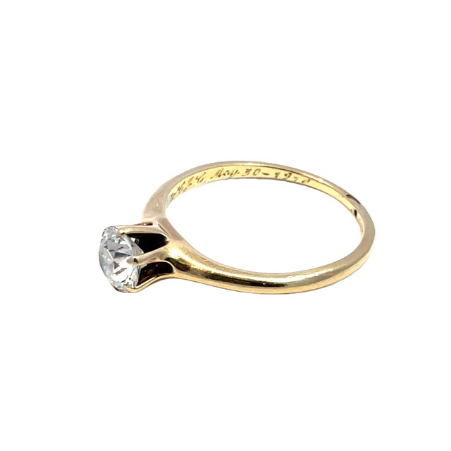 14k Yellow Gold Diamond Wedding Ring, Size 6.25 For Sale - Image 4 of 6