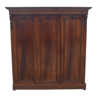 Vintage 1930's American Mahogany Armoire For Sale