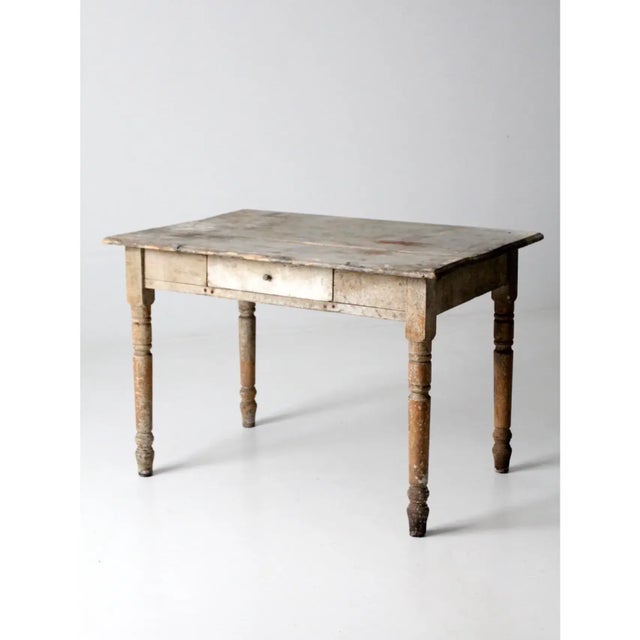 Early 20th Century Antique Table With Drawer For Sale - Image 5 of 13
