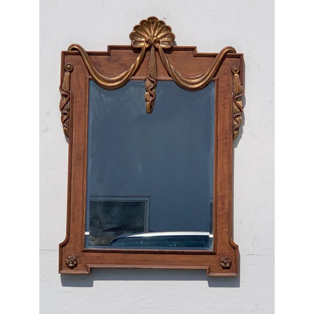 Hollywood Regency Faux Grain & Giltwood Neoclassical Style Mirror For Sale - Image 3 of 13