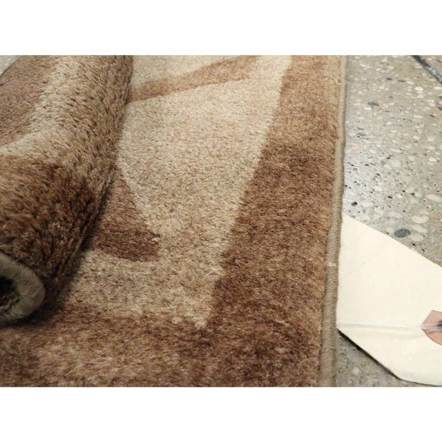 Galerie Shabab Collection Mid-20th Century Handmade English Art Deco Style Throw Rug in Brown For Sale - Image 10 of 10