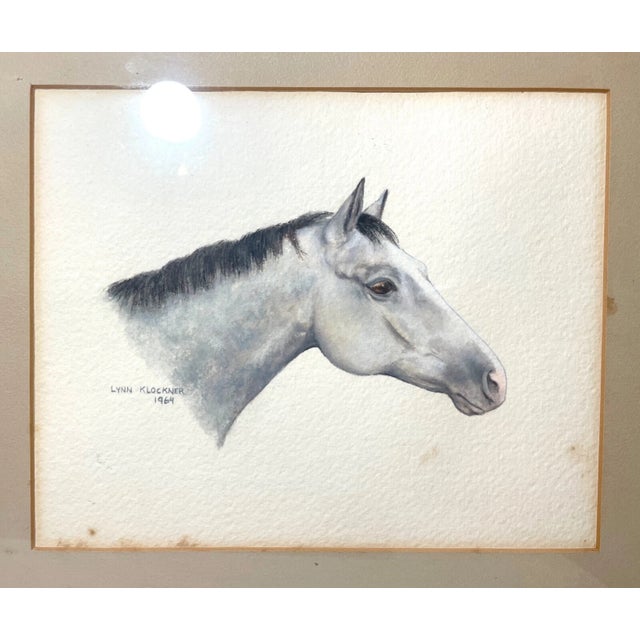 Vintage 1964 Original Lynn Klockner Acrylic Horse Realism Portrait Painting Art For Sale - Image 10 of 12