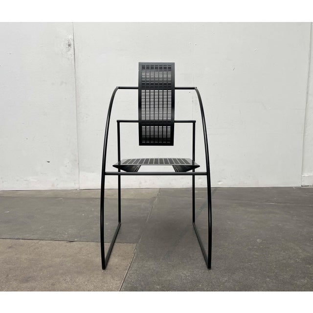 Postmodern Postmodern Italian Black Perforated Metal Quinta Chair by Mario Botta for Alias, 1980s For Sale - Image 3 of 18
