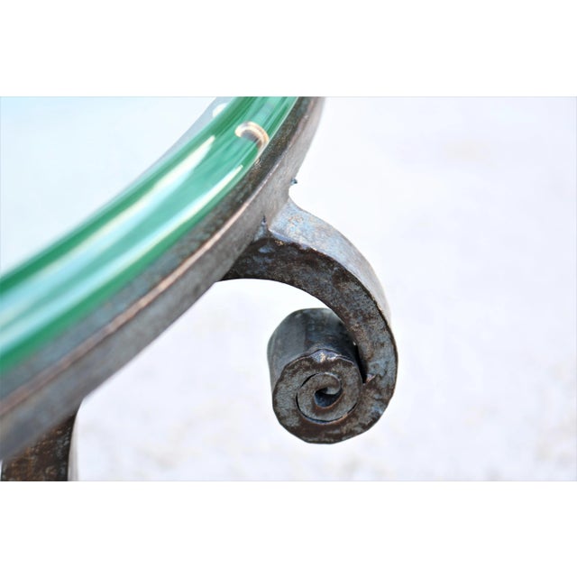 Vintage French Style Wrought Iron and Glass Oval Coffee Table For Sale - Image 10 of 13