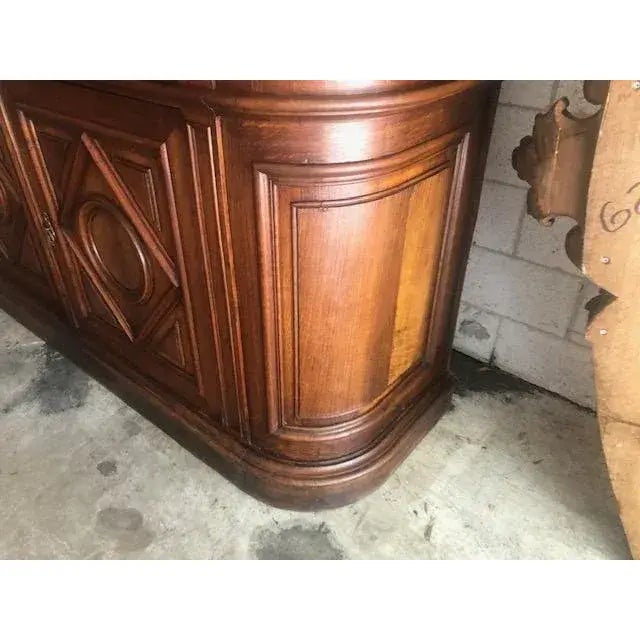 Late 19th Century 7 Ft Long Large Antique Oak French Buffet Renaissance Server For Sale - Image 5 of 9