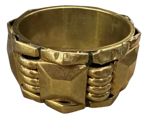 1930s Art Deco Gilded Metal Bangle Bracelet