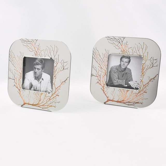 This is a stunning set of modernist picture frames manufactured by the Italian company Sambonet for their 1980s "Graffiti"...