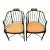 1970’s Baker Furniture Regency Faux Bamboo Wood Chairs Pair For Sale