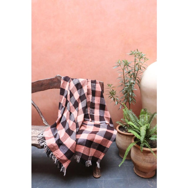 Campaign 1990s Handmade Moroccan Haik Blanket - 6'0" X 7'4" Ft For Sale - Image 3 of 7