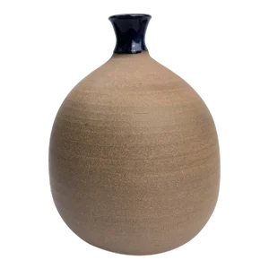 Mid 20th Century Boho Ceramic Artist Made Holding Sculpture Vase