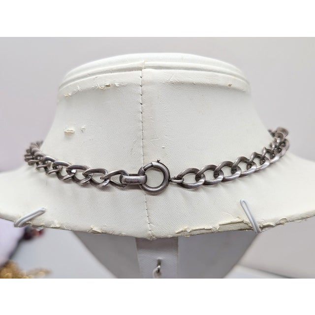 Silver Vintage 1950s Signed Napier Silvertone Stylized Leaves Pendant Necklace For Sale - Image 8 of 12