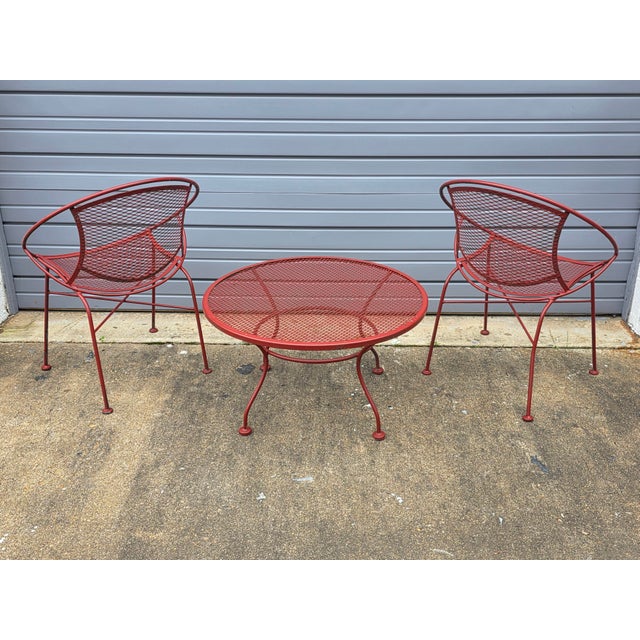 1950s 1950s Radar Patio Chairs & Coffee Table, Attributed, 3 Pieces For Sale - Image 5 of 12
