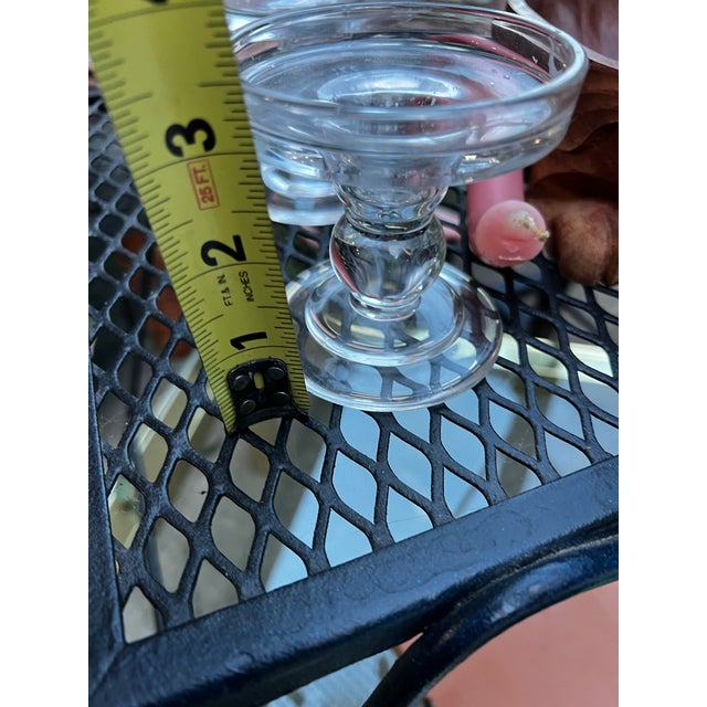 Vintage Pair of Glass Champagne Style Candlestick Holders For Sale In Atlanta - Image 6 of 6