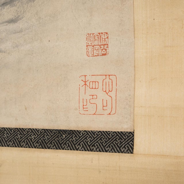 Chinese Winter Landscape Scroll Painting, C. 1900 For Sale In Chicago - Image 6 of 7