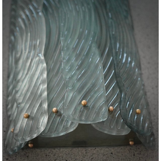 Semi Circle Murano Green Glass Wall Light by Fontana Arte, 2000 For Sale - Image 4 of 10