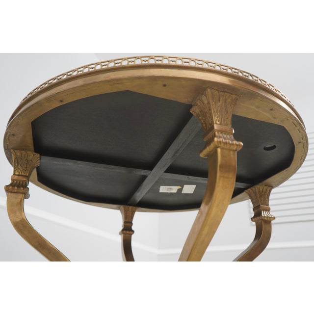 Century Maison Jansen Style Round Bronze Center Table For Sale - Image 13 of 14