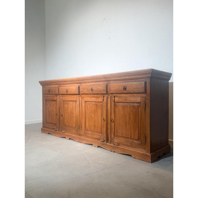 Brown Vintage Wooden Sideboard, India For Sale - Image 8 of 8