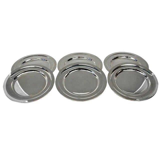 Silver Underplates Allesandria, Italy, 1970s, Set of 6 For Sale
