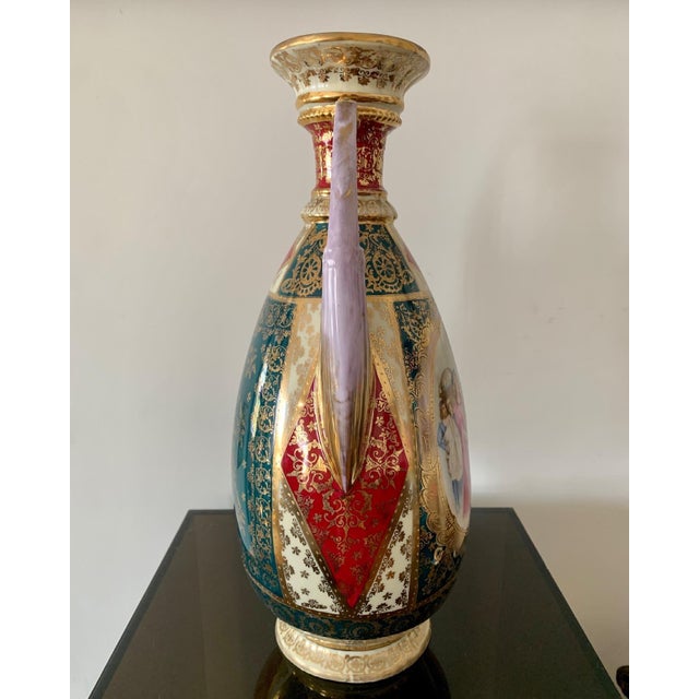 Early 20th Century Vintage Royal Vienna-Style Shield/Beehive Marked Austrian Vase For Sale - Image 5 of 10