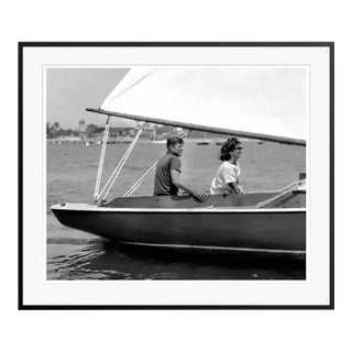John F. Kennedy and Jackie Kennedy Sailing Black Framed Archival Pigment Print For Sale